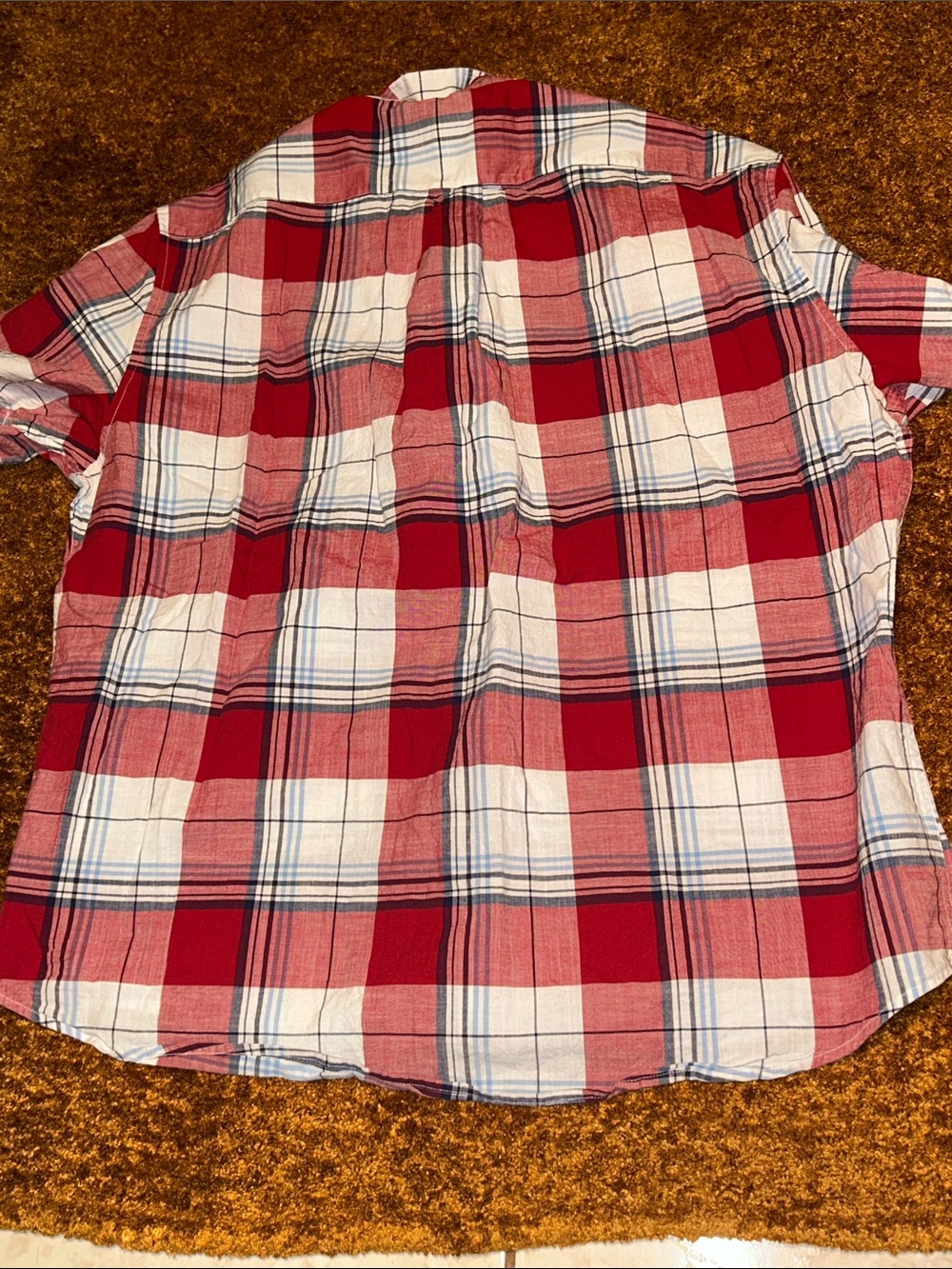 U.S. Polo Assn. Red, White & Blue Plaid Short-Sleeve Button-Up Shirt - Picture 4 of 7